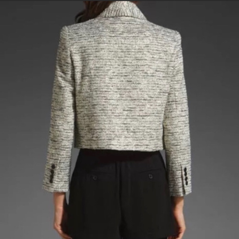 Alice + Olivia Amelia Metallic Tweed Cropped Blazer - Picture 5 of 11